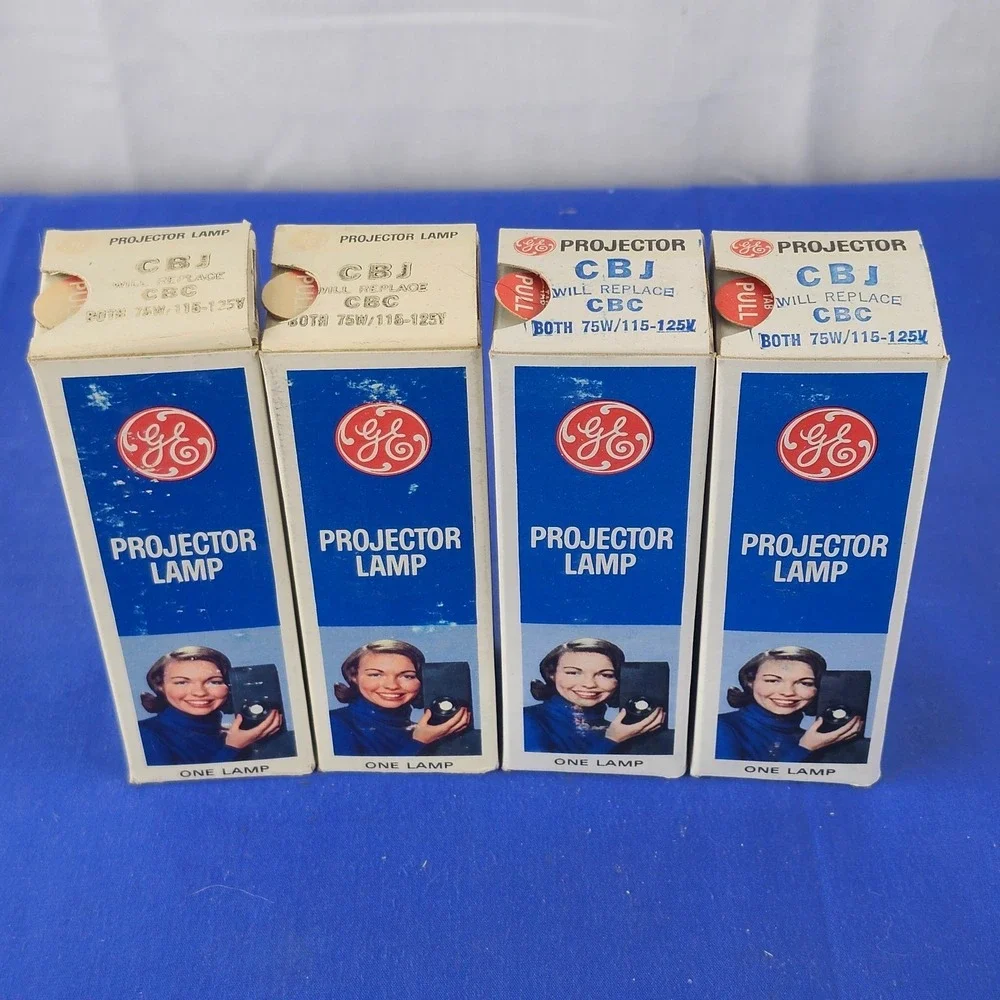 4x NEW GE CBJ CBC 75W 120V T8 .63A Photo Projection LIGHT BULB LAMP‎ Projector